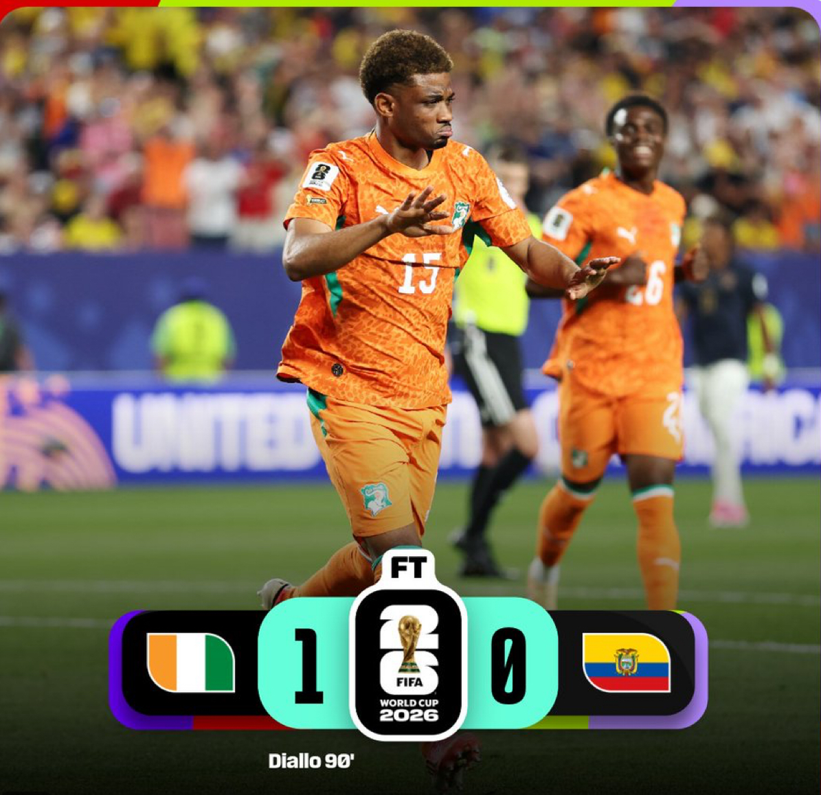 FIFA World Cup 2026: Diallo late strike lifts Côte d'Ivoire over Ecuador
